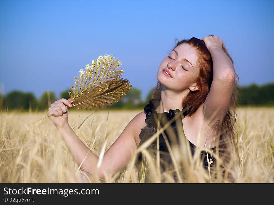 A girl in a field