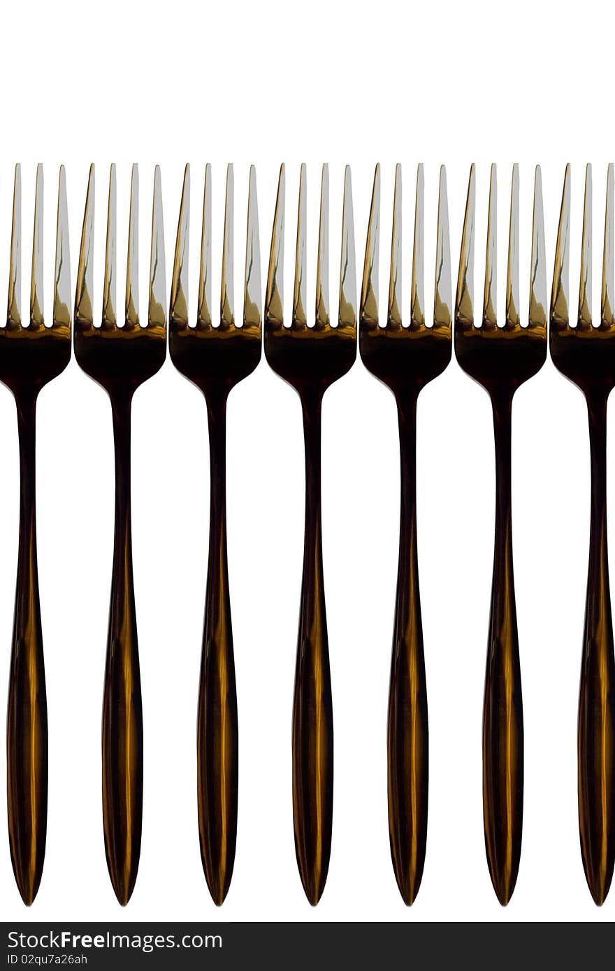 Number of forks on a white background