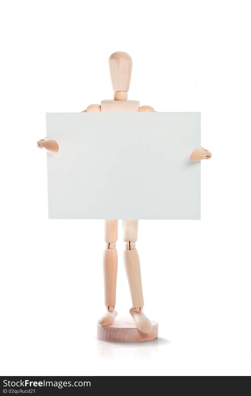 Dummy holding blank card