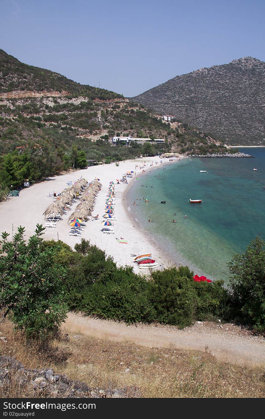 Beautiful Greek Beach with green water