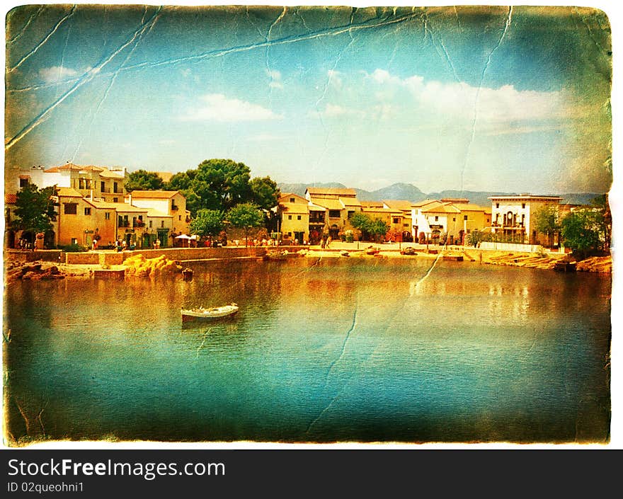 Italy bay - retro style picture. Italy bay - retro style picture