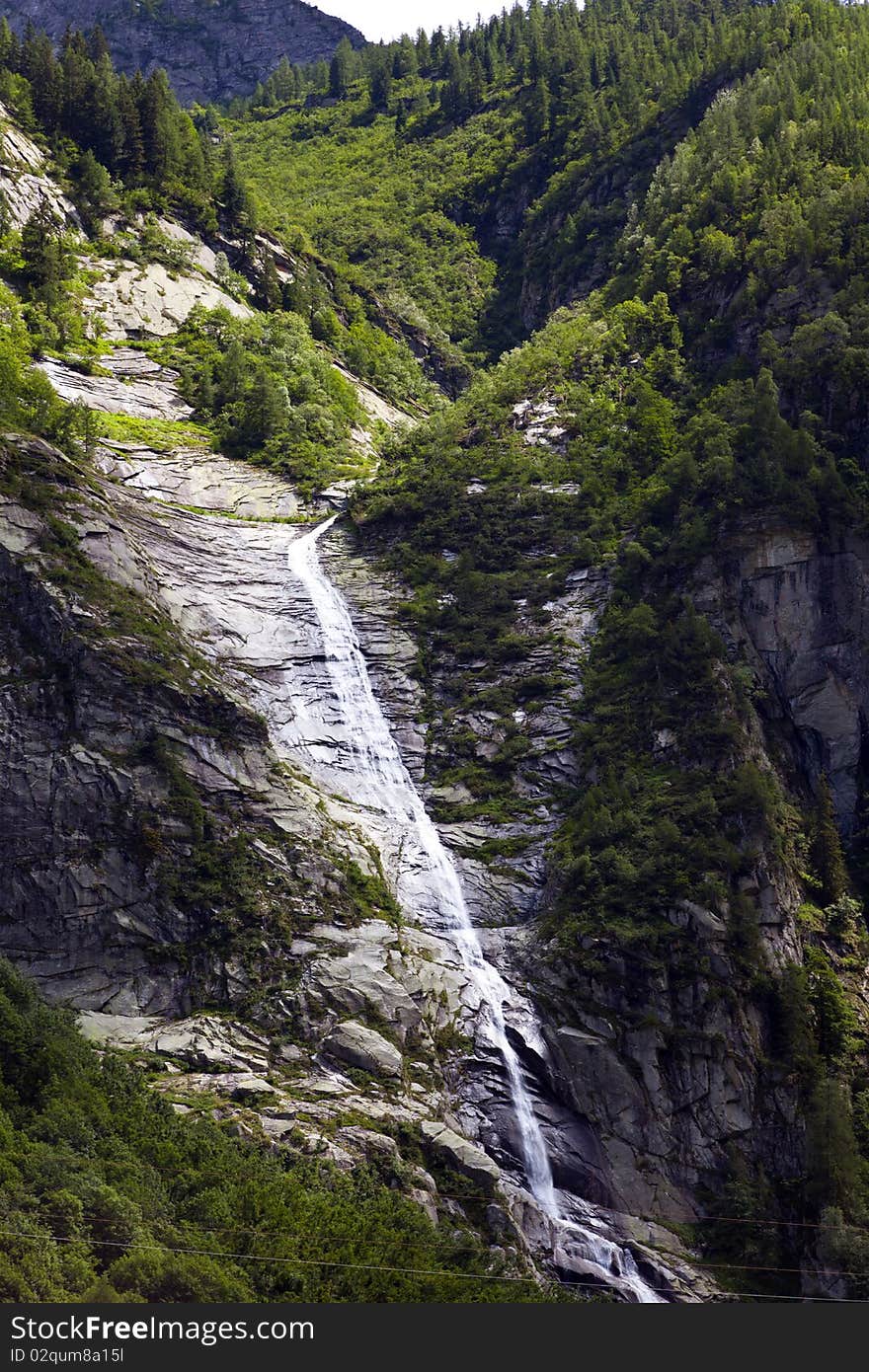 A waterfall in the alps