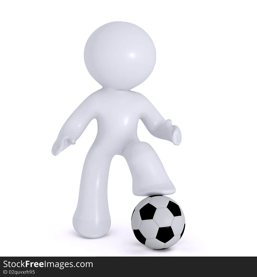 Aadmii playing soccer. Concept image.