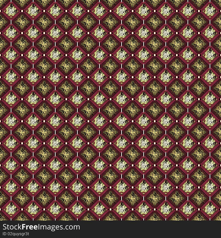 Seamless background for wallpaper or textile with classy patterns