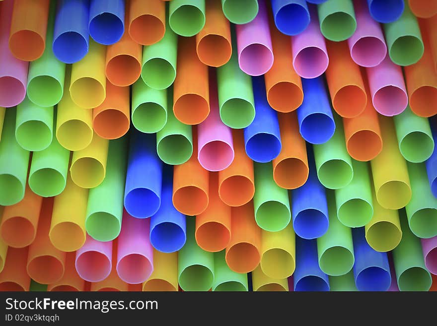 Abstract good  background from colorful plastic straws