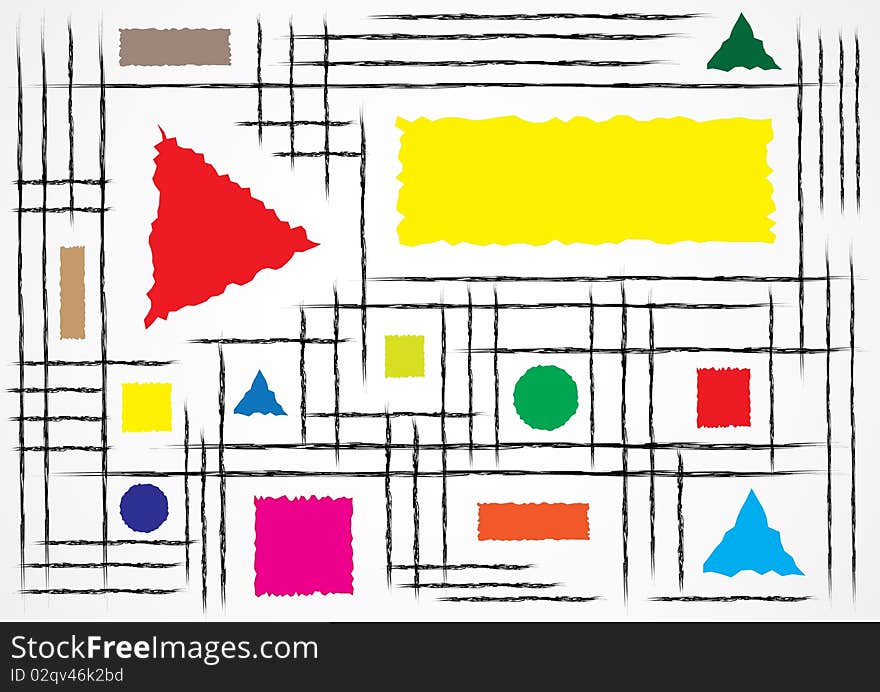 Abstract illustration depicting colorful elements pattern