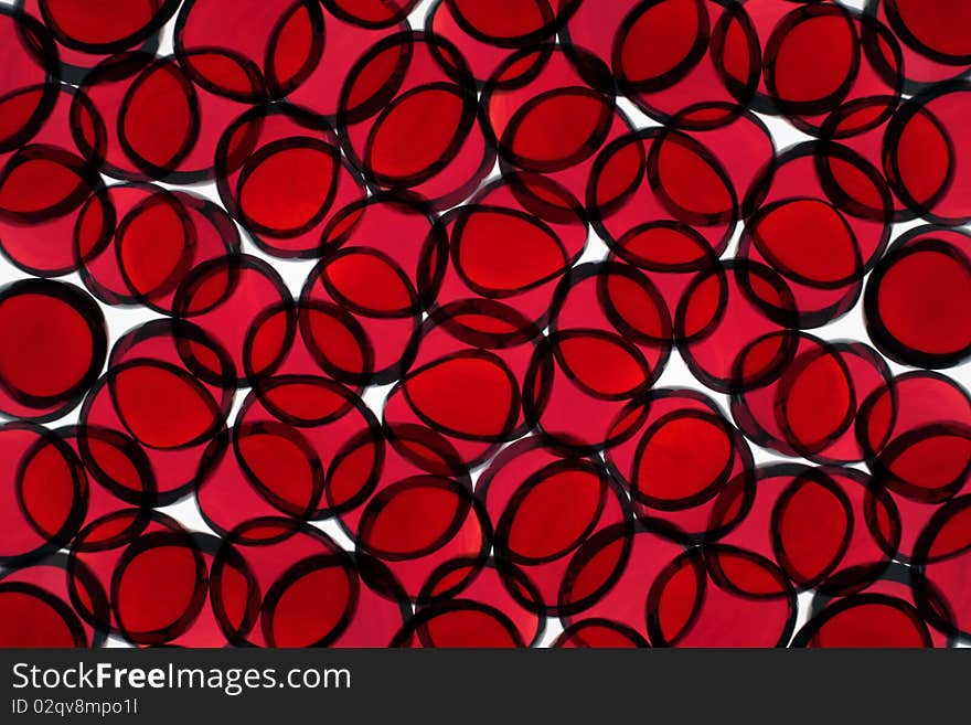 Abstract background consisting of red glass balls