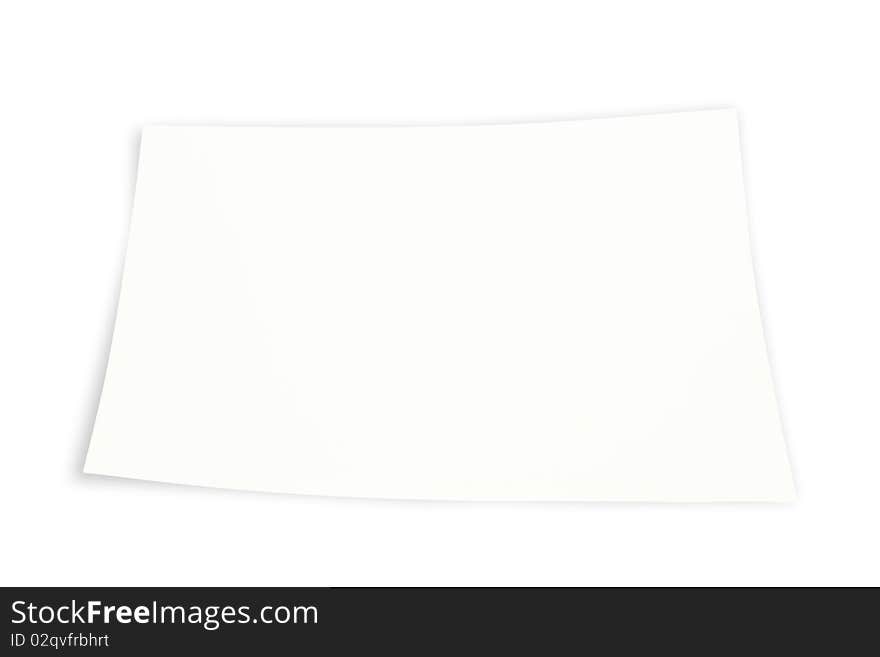 Single piece of white paper