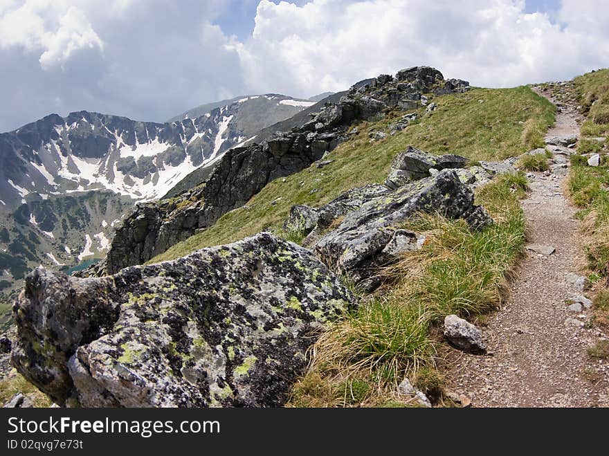 Hiking trail in the Bulgarian Balkans