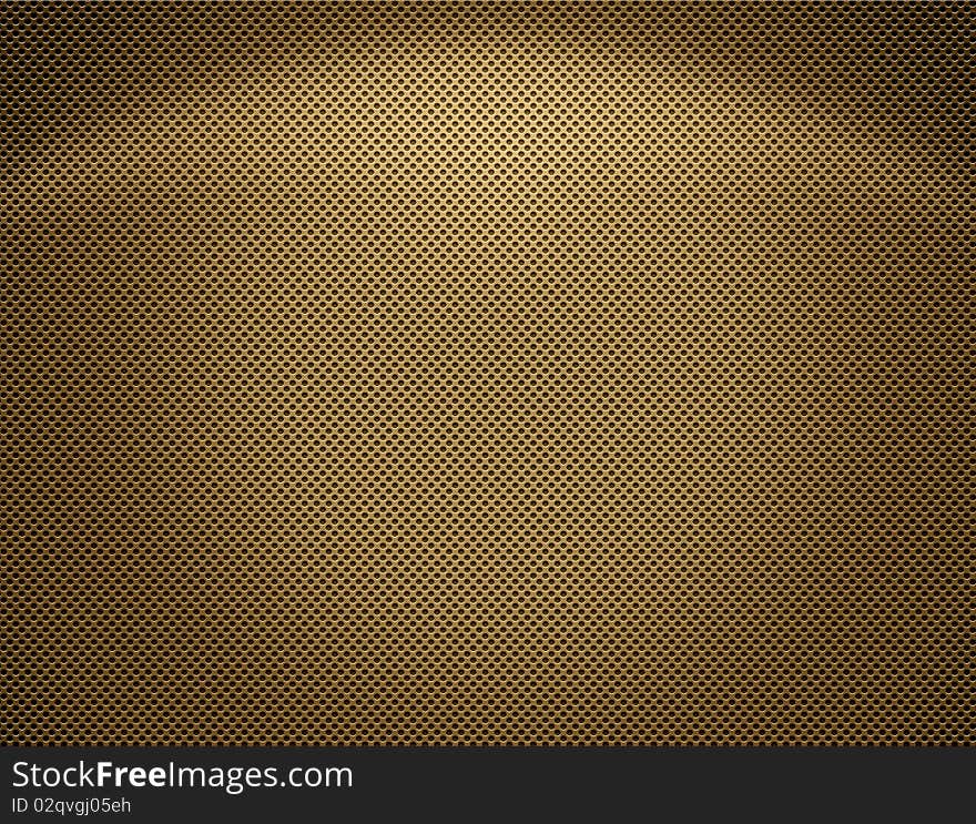 The Perforated seamless golden metal plate. The Perforated seamless golden metal plate