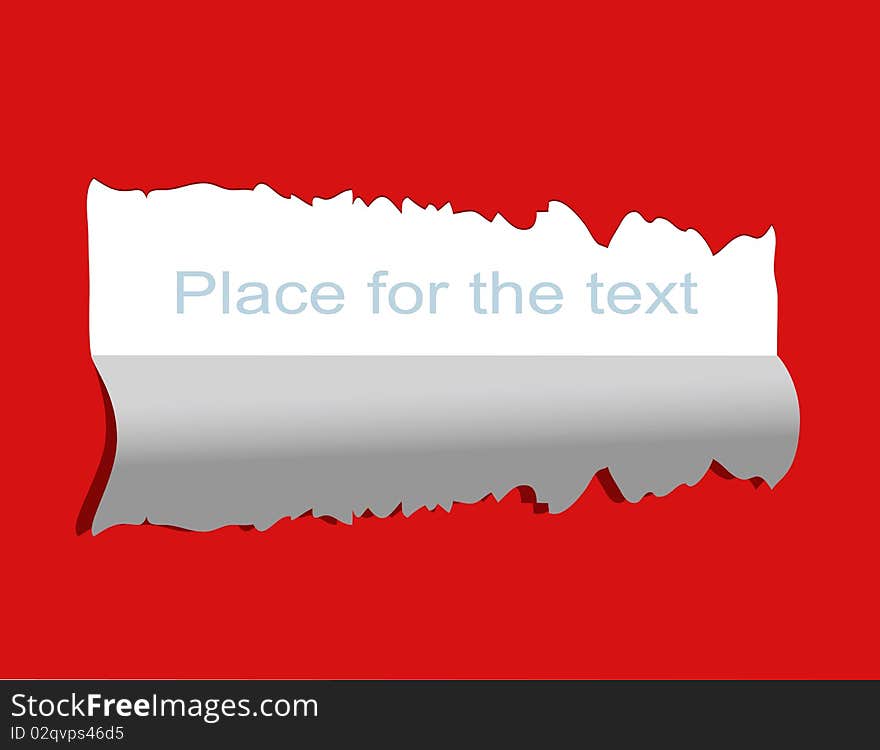 Place for the text on a red paper