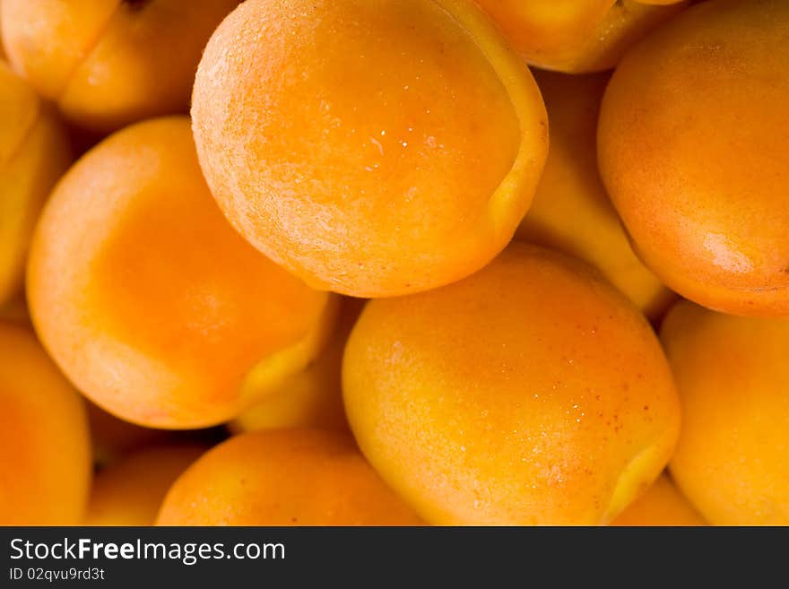 Fresh natural apricot background yellow