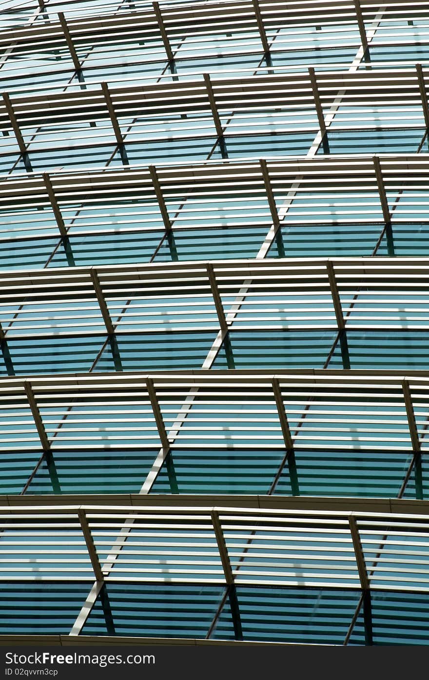 An Abstract of High Rise Office Building with A Sun Deflector