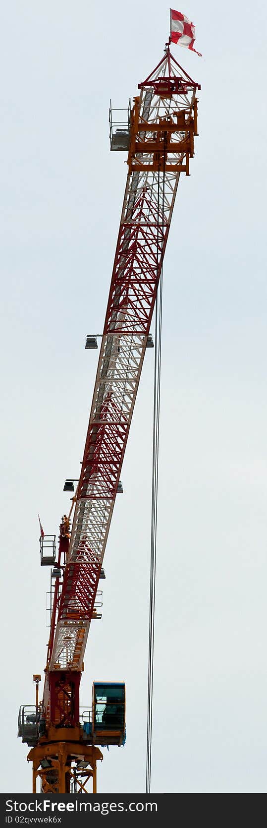 A Portrait of Single Tower Crane Ready for Lifting. A Portrait of Single Tower Crane Ready for Lifting