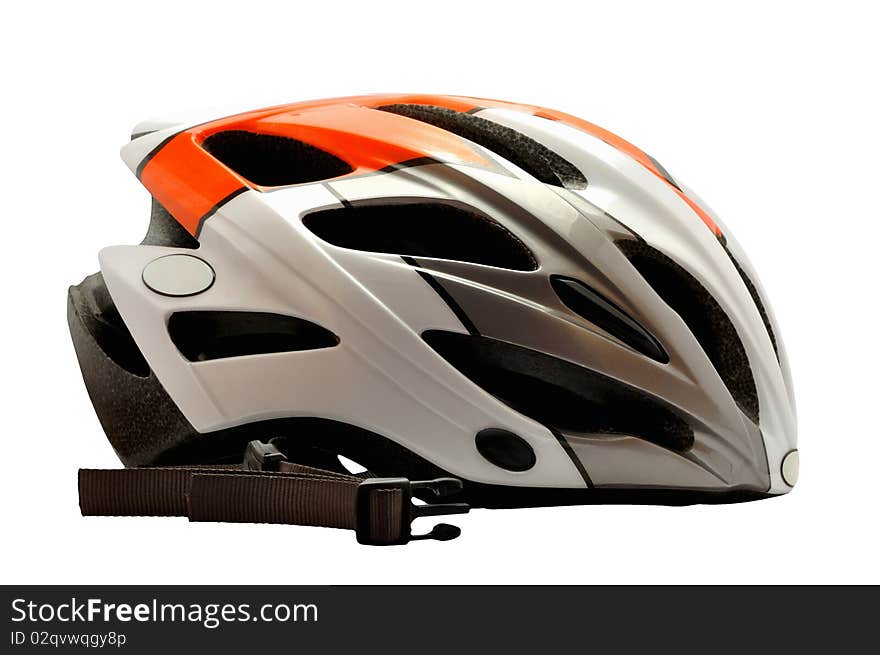 Cycling helmet for cross country riding isolated on white.