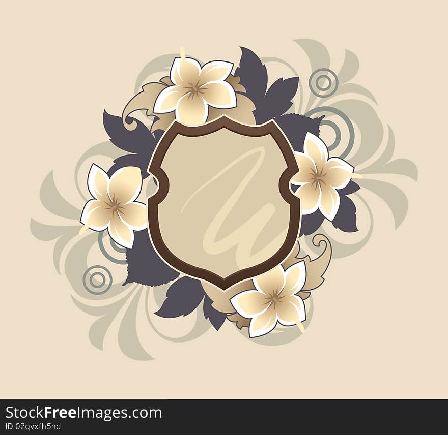 Banner with flowers and floral elements. Banner with flowers and floral elements