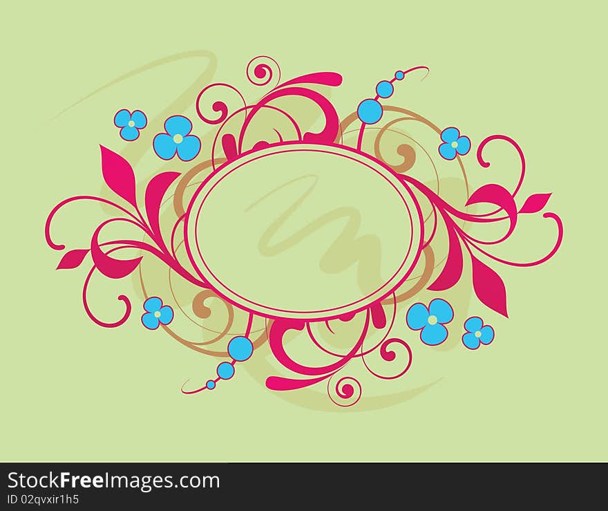 Banner with floral elements on a green background