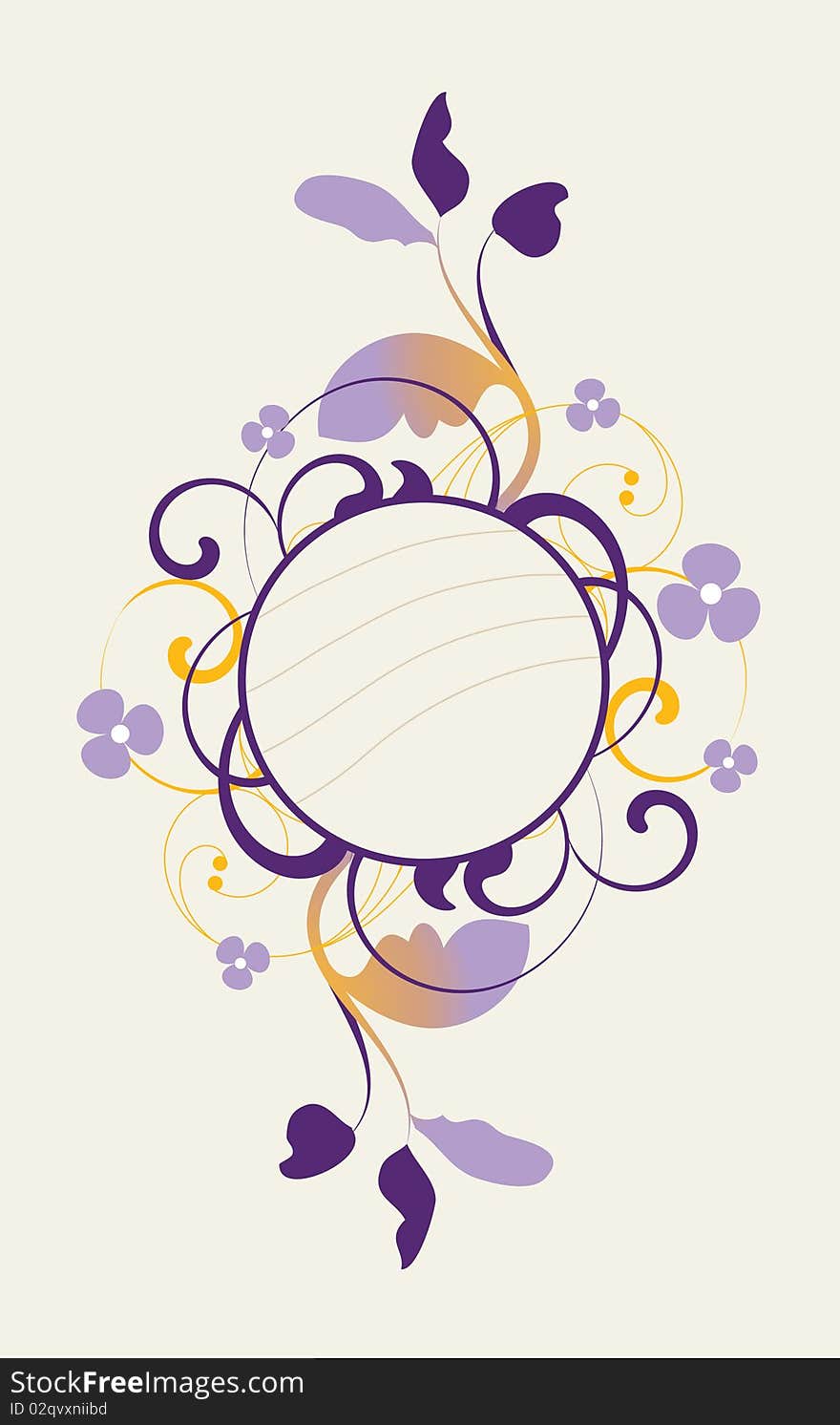 Floral abstract with design elements