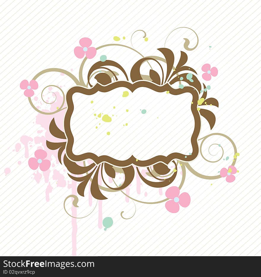 Banner With Floral Elements