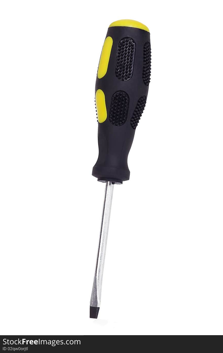 Isolated yellow and black screwdriver