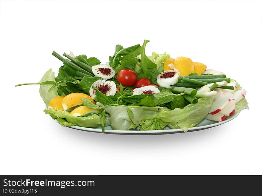 Lush healthy fresh salad on a plate