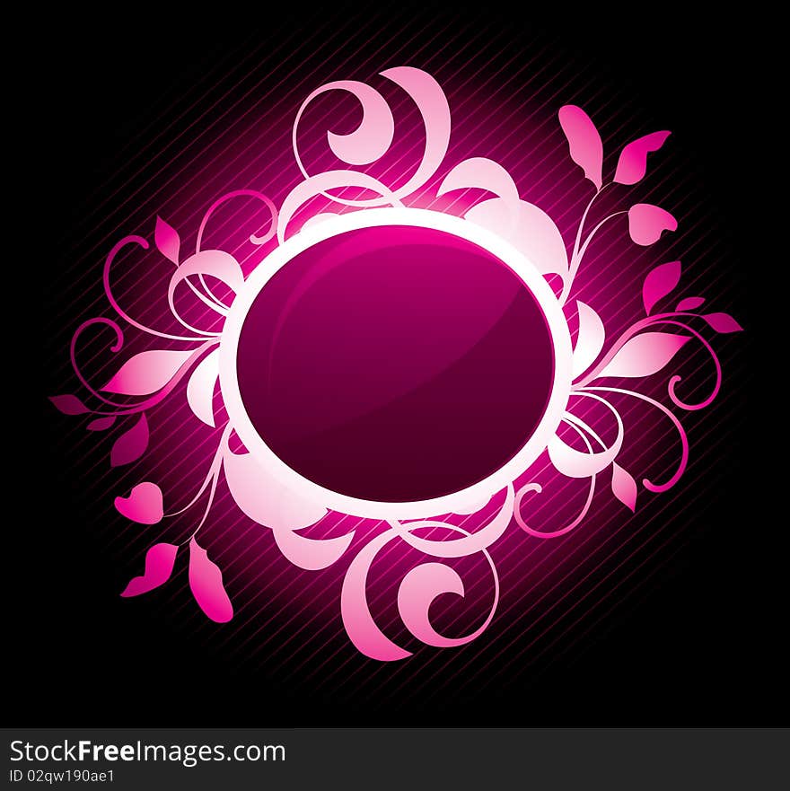 Abstract with floral elements on a dark background