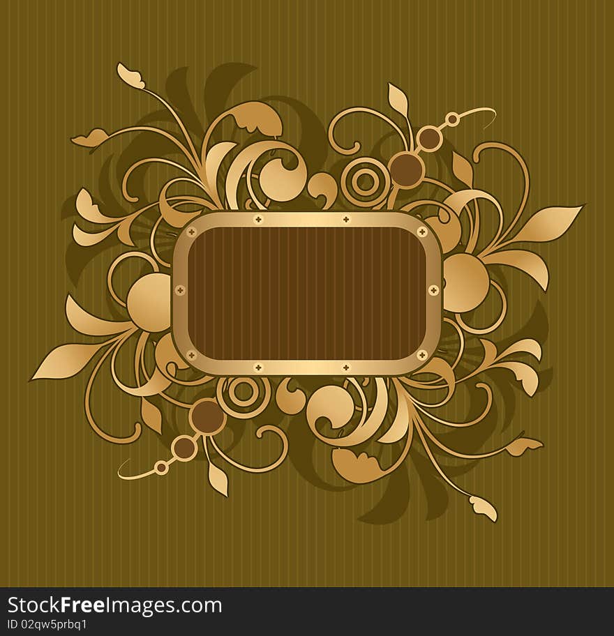 Retro frame is decorated design elements