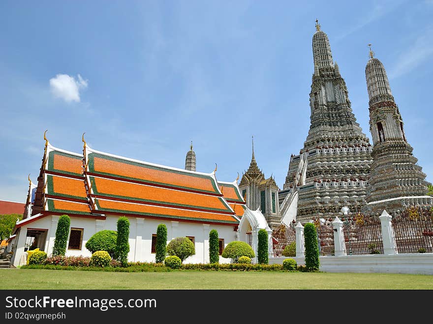 wat aroon is famous thai temple in bangkok thailand