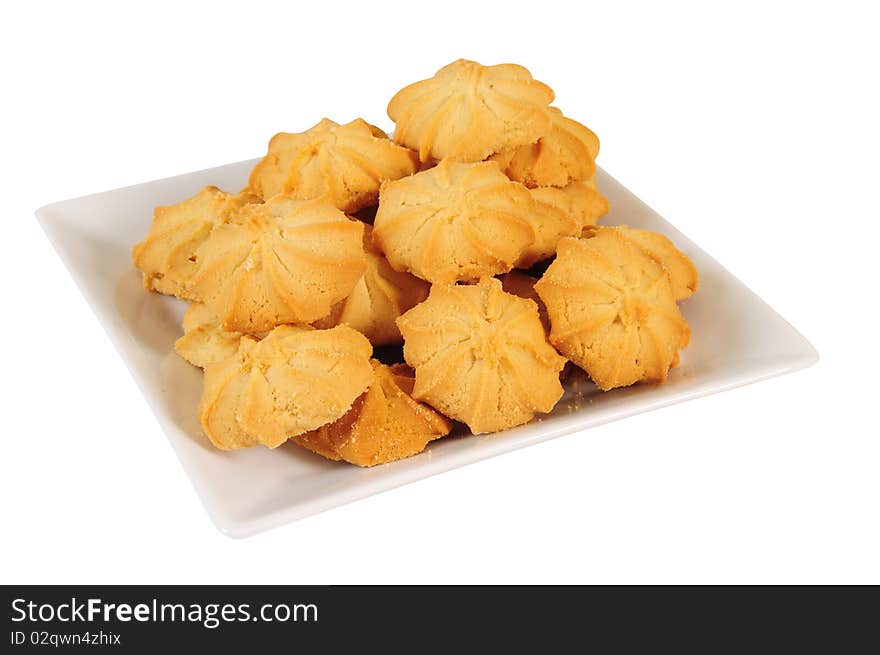 Butter cookies isolated over white. Butter cookies isolated over white.