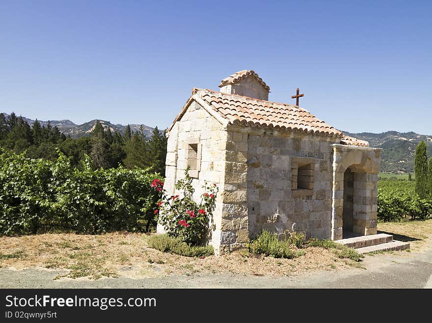 Small chapel in the napa valley in california