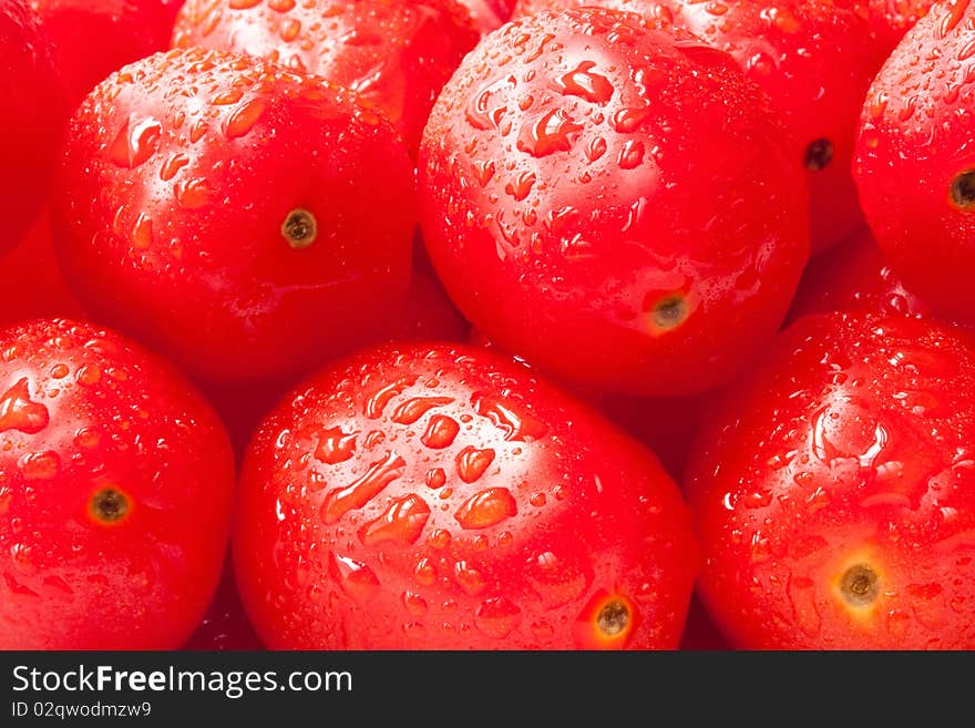 Close up on some fresh tomatoes.