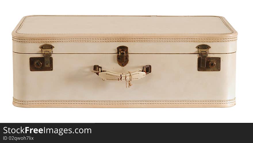 Classic travel leather luggage over white. Classic travel leather luggage over white.