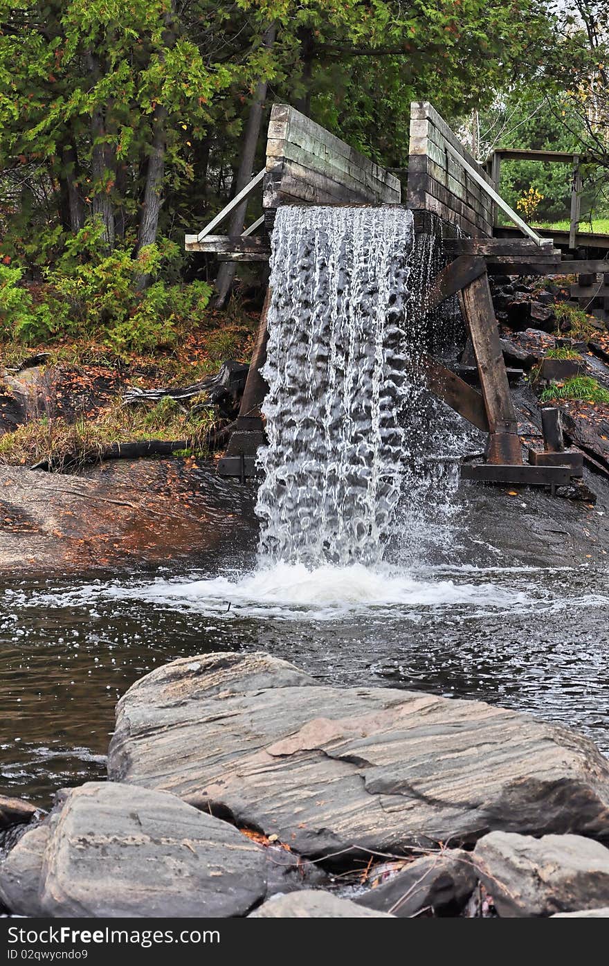 Small waterfall in country side. Ontario, Canada