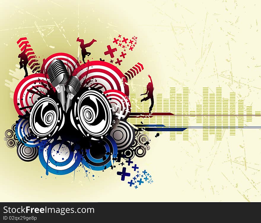 Background party and sounds illustration. Background party and sounds illustration