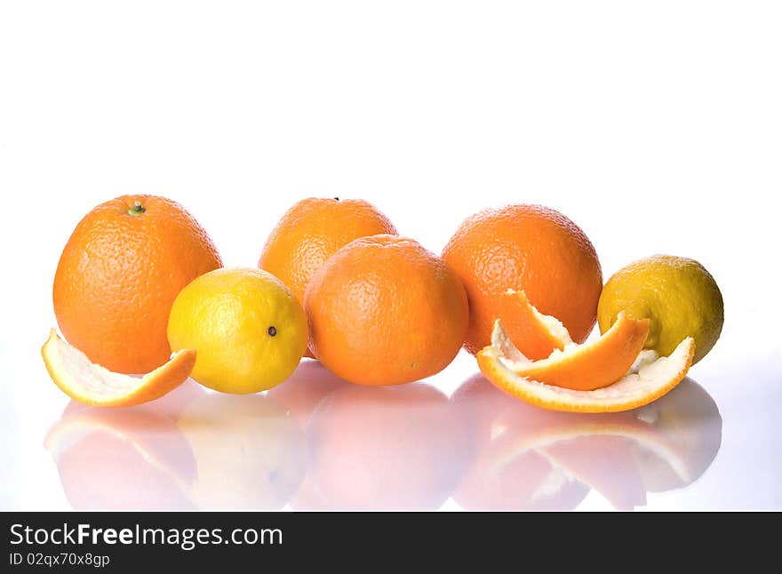 Oranges isolated on white background