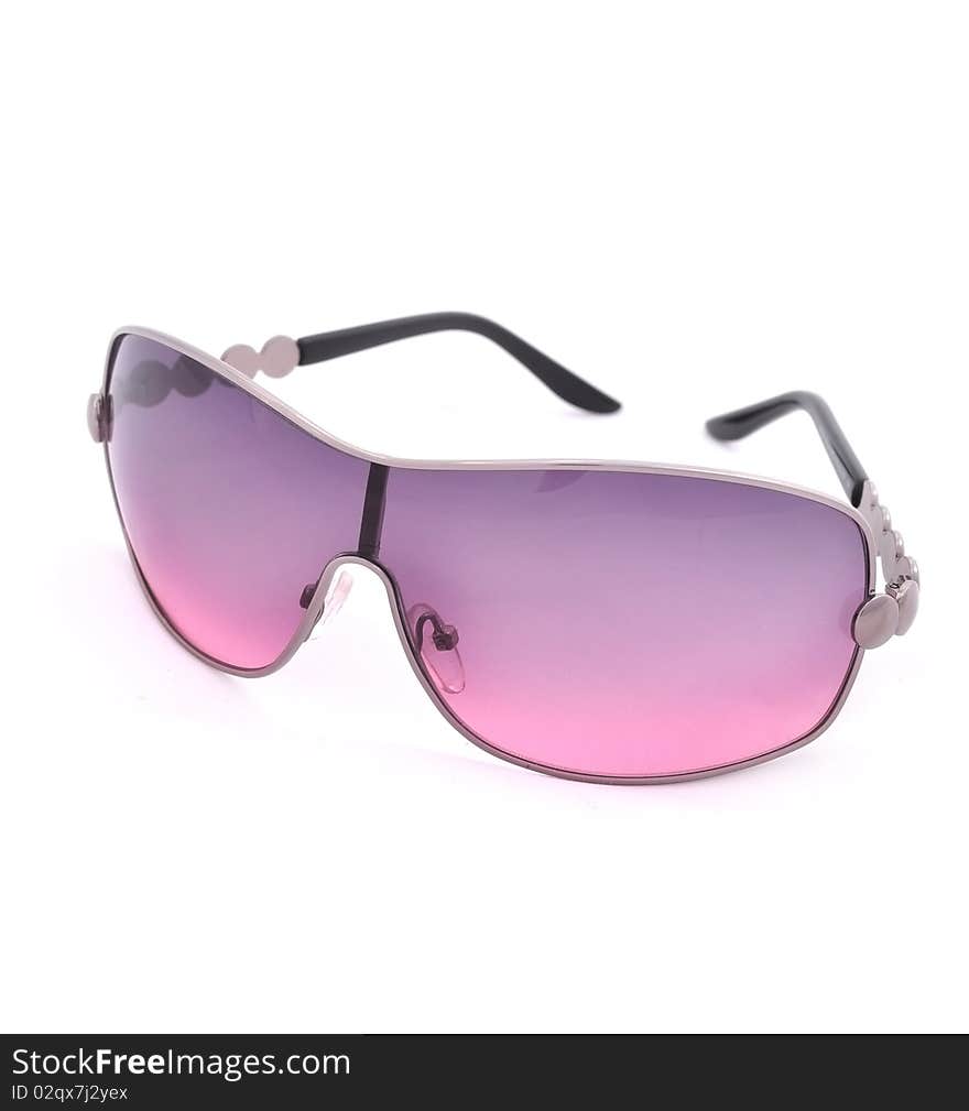 Fashionable pink glasses from the sun. Fashionable pink glasses from the sun