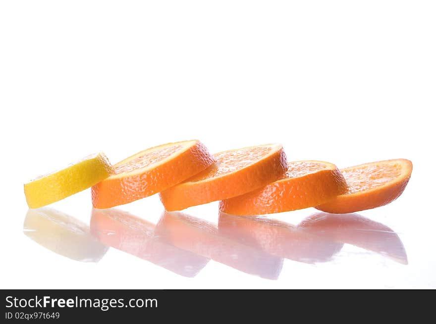 Oranges isolated on white background