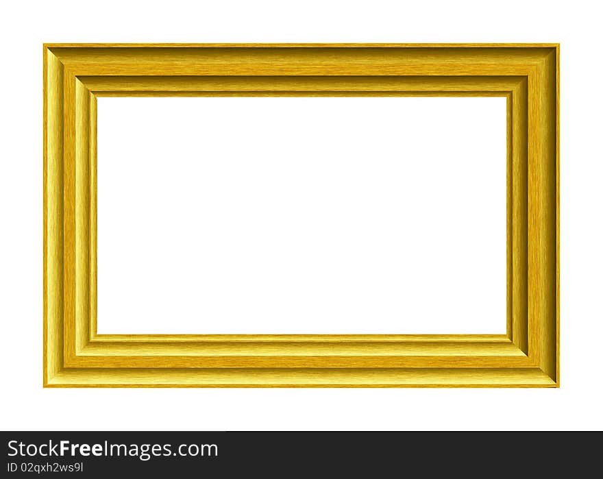 Golden frame isolated on white, with clipping paths