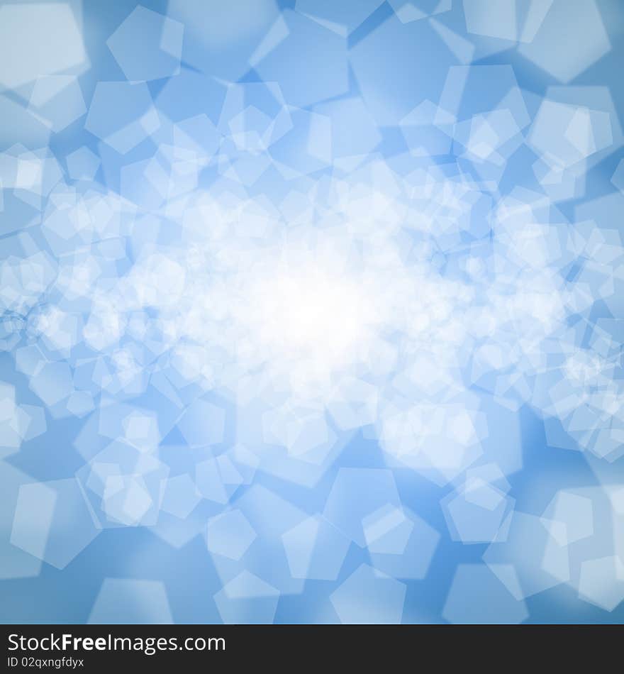 Designed clean blue bokeh background