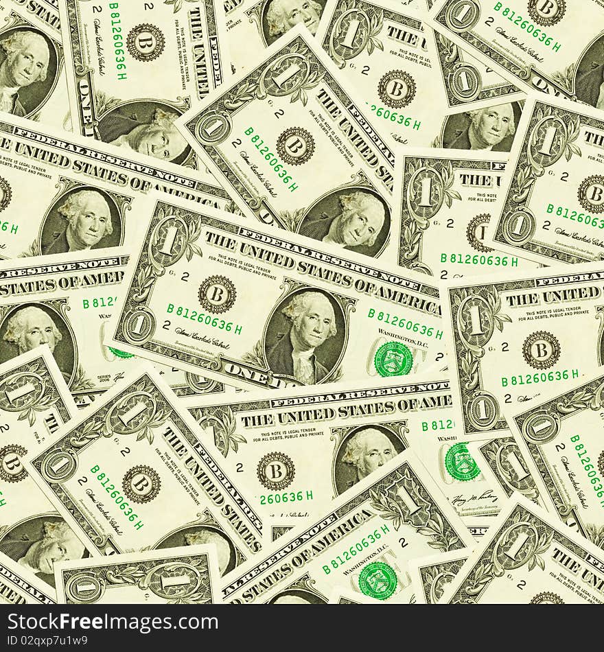 Designed seamless one dollar background. Designed seamless one dollar background