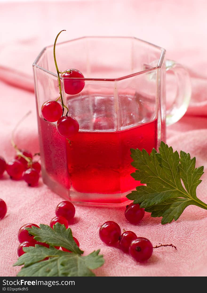 Cold fruit drink in cup