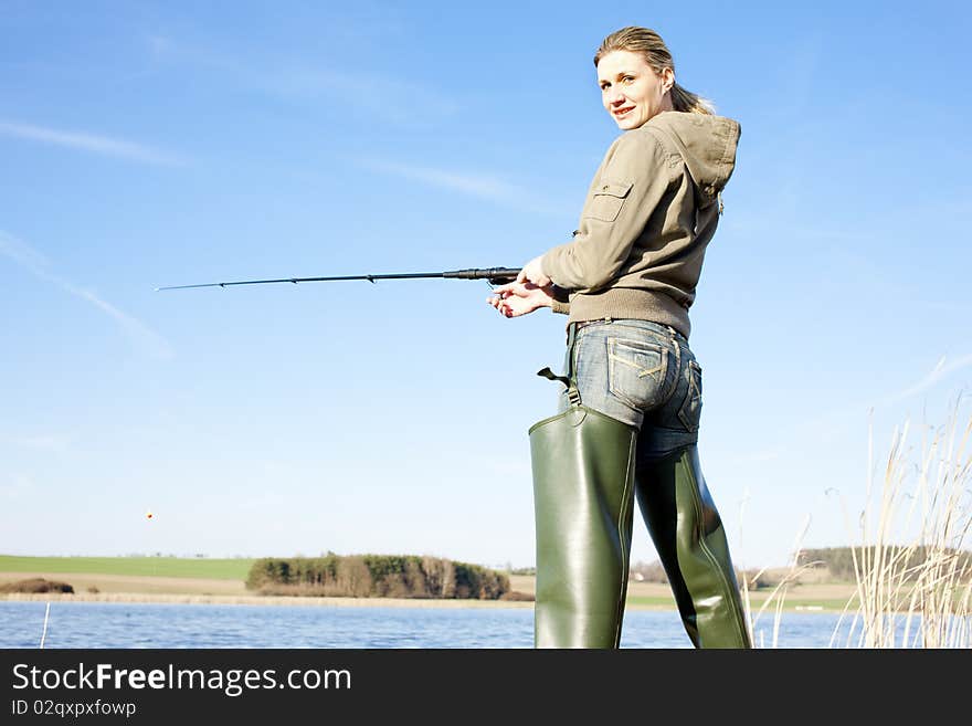 Fishing woman