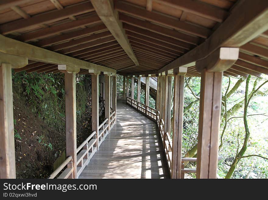 Japanese very old wooden pathway outdoor. Japanese very old wooden pathway outdoor