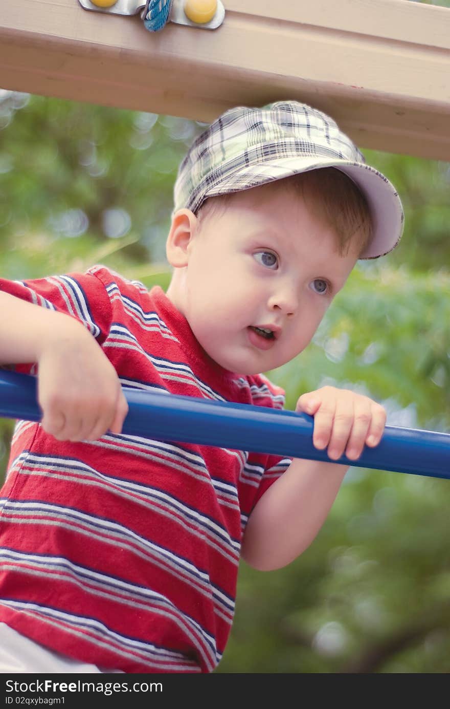 A young boy on playground