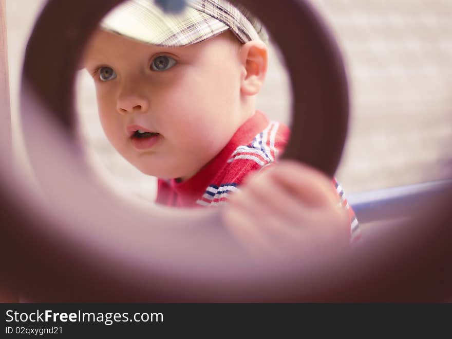 A young boy on playground