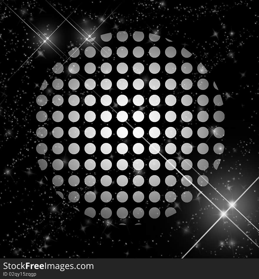 Disco Lights  on a black background. glamorous background