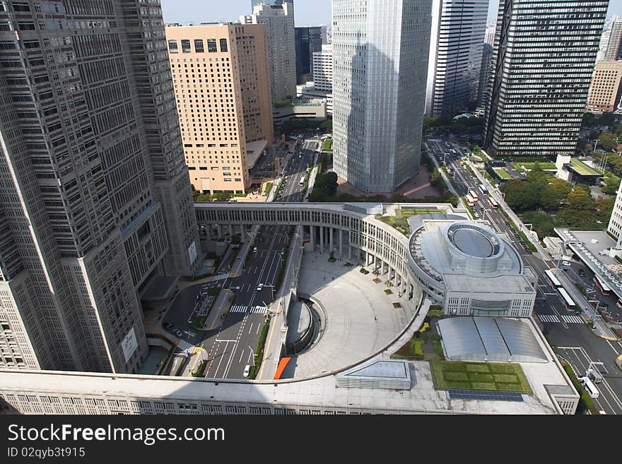 Tokyo scene around city hall at daylight