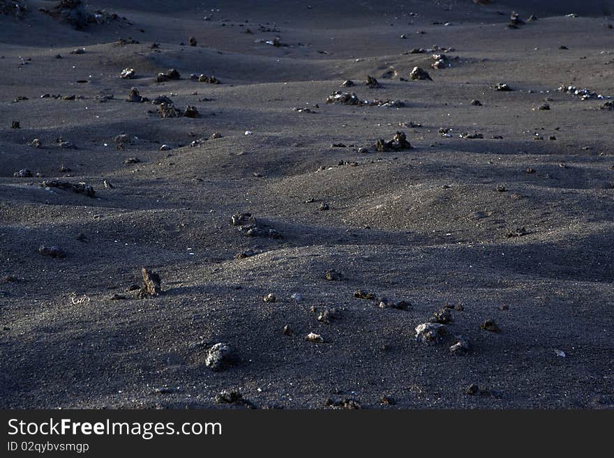 Volcanic landscape in national park Timanfaya