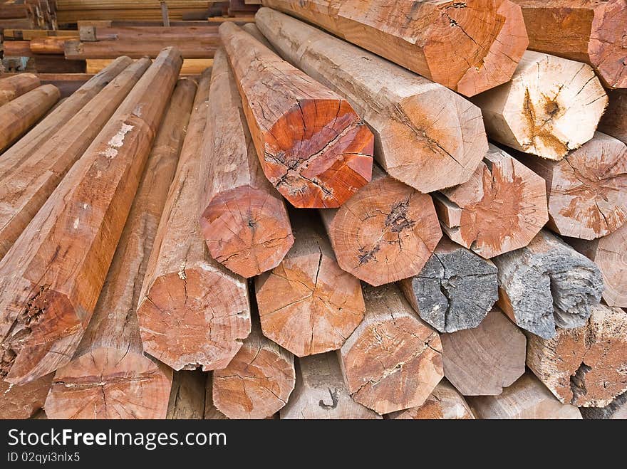 Old wood in wood shop