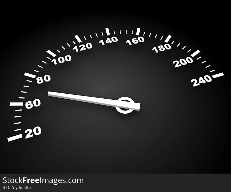 3d illustration of bleck speed meter gauge. 3d illustration of bleck speed meter gauge